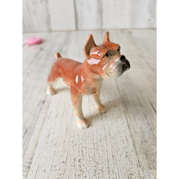 Vintage boxer as is porcelain figurine statue Fawn Brown standing - Picture 1 of 10